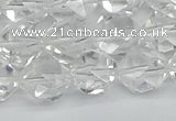 CNG7212 15.5 inches 10mm faceted nuggets white crystal beads