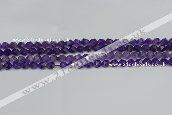 CNG7220 15.5 inches 6mm faceted nuggets amethyst gemstone beads