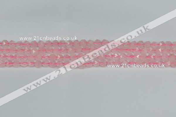 CNG7225 15.5 inches 6mm faceted nuggets rose quartz beads