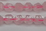 CNG7226 15.5 inches 8mm faceted nuggets rose quartz beads