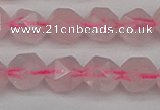 CNG7227 15.5 inches 10mm faceted nuggets rose quartz beads