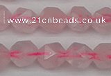 CNG7228 15.5 inches 12mm faceted nuggets rose quartz beads