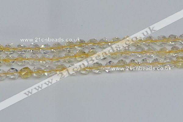 CNG7231 15.5 inches 8mm faceted nuggets citrine gemstone beads