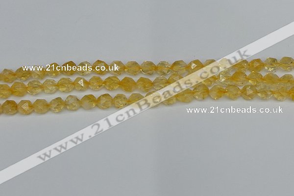 CNG7236 15.5 inches 8mm faceted nuggets citrine beads wholesale