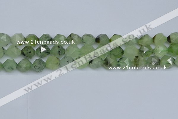 CNG7243 15.5 inches 12mm faceted nuggets green rutilated quartz beads