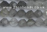 CNG7250 15.5 inches 6mm faceted nuggets cloudy quartz beads