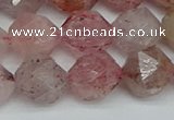 CNG7258 15.5 inches 12mm faceted nuggets strawberry quartz beads