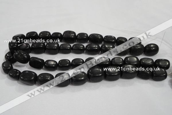 CNG726 15.5 inches 15*20mm nuggets black stone beads wholesale