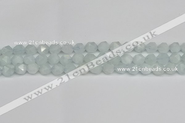 CNG7261 15.5 inches 8mm faceted nuggets aquamarine beads