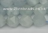 CNG7262 15.5 inches 10mm faceted nuggets aquamarine beads