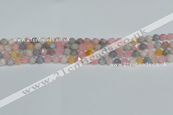 CNG7265 15.5 inches 6mm faceted nuggets morganite beads