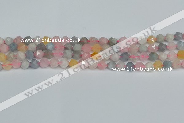 CNG7266 15.5 inches 8mm faceted nuggets morganite beads