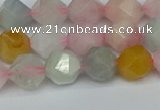 CNG7267 15.5 inches 10mm faceted nuggets morganite beads