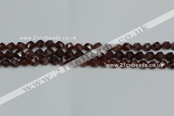 CNG7270 15.5 inches 6mm faceted nuggets orange garnet beads