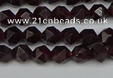 CNG7275 15.5 inches 6mm faceted nuggets red garnet beads