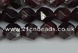 CNG7276 15.5 inches 8mm faceted nuggets red garnet beads