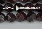 CNG7277 15.5 inches 10mm faceted nuggets red garnet beads