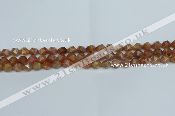 CNG7295 15.5 inches 6mm faceted nuggets sunstone beads