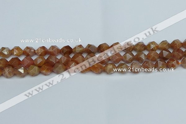 CNG7296 15.5 inches 8mm faceted nuggets sunstone beads