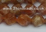 CNG7297 15.5 inches 10mm faceted nuggets sunstone beads