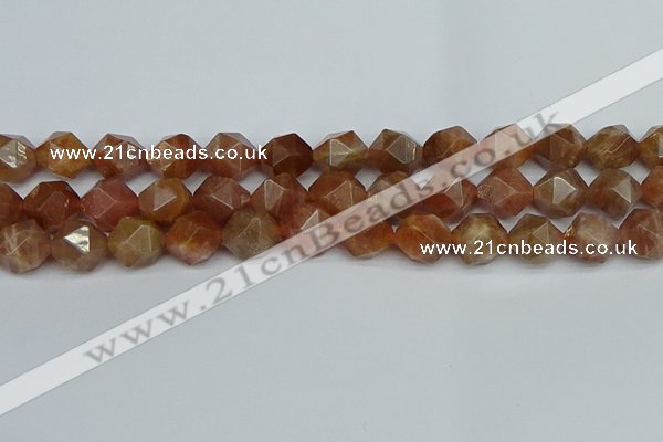 CNG7298 15.5 inches 12mm faceted nuggets sunstone beads