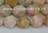 CNG7302 15.5 inches 10mm faceted nuggets pink opal gemstone beads