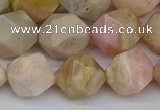 CNG7303 15.5 inches 12mm faceted nuggets pink opal gemstone beads