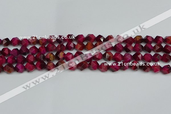 CNG7321 15.5 inches 8mm faceted nuggets red tiger eye beads