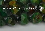 CNG7327 15.5 inches 10mm faceted nuggets green tiger eye beads