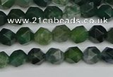 CNG7335 15.5 inches 6mm faceted nuggets moss agate beads