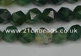 CNG7336 15.5 inches 8mm faceted nuggets moss agate beads