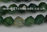 CNG7337 15.5 inches 10mm faceted nuggets moss agate beads