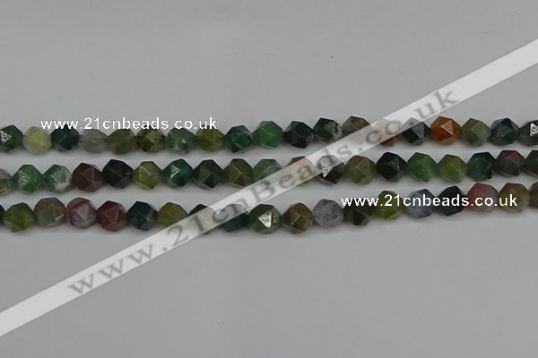 CNG7341 15.5 inches 8mm faceted nuggets Indian agate beads