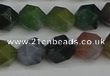 CNG7342 15.5 inches 10mm faceted nuggets Indian agate beads