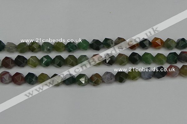 CNG7342 15.5 inches 10mm faceted nuggets Indian agate beads