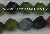 CNG7343 15.5 inches 12mm faceted nuggets Indian agate beads