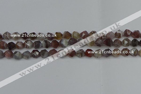 CNG7346 15.5 inches 8mm faceted nuggets botswana agate beads