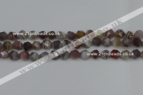 CNG7347 15.5 inches 10mm faceted nuggets botswana agate beads