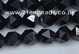 CNG7351 15.5 inches 8mm faceted nuggets Black agate beads