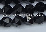 CNG7353 15.5 inches 12mm faceted nuggets Black agate beads