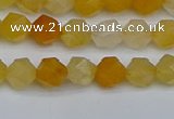 CNG7355 15.5 inches 6mm faceted nuggets yellow jade beads