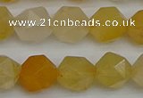 CNG7357 15.5 inches 10mm faceted nuggets yellow jade beads