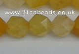 CNG7358 15.5 inches 12mm faceted nuggets yellow jade beads