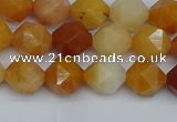 CNG7360 15.5 inches 6mm faceted nuggets yellow jade beads