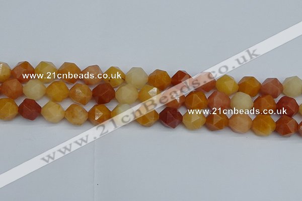 CNG7362 15.5 inches 10mm faceted nuggets yellow jade beads