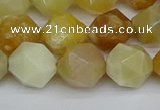 CNG7367 15.5 inches 10mm faceted nuggets yellow opal beads