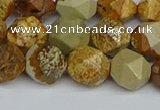 CNG7378 15.5 inches 12mm faceted nuggets picture jasper beads