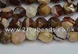 CNG7380 15.5 inches 6mm faceted nuggets zebra jasper beads