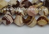 CNG7381 15.5 inches 8mm faceted nuggets zebra jasper beads