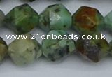 CNG7388 15.5 inches 12mm faceted nuggets African turquoise beads